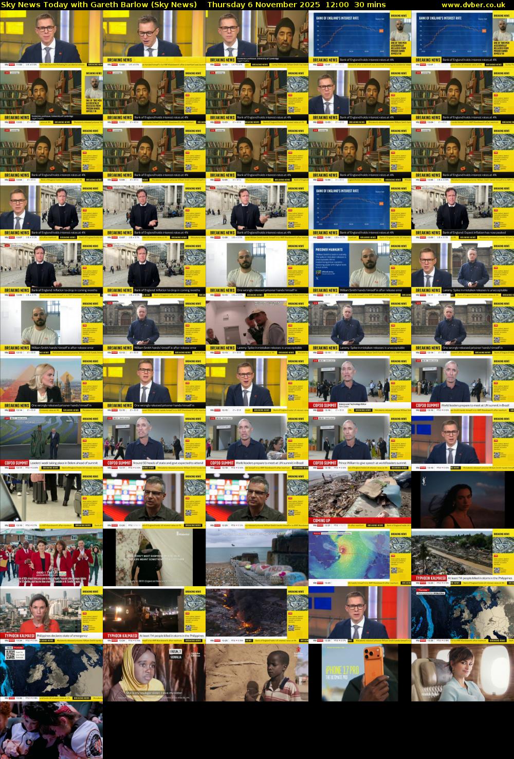 Sky News Today with Gareth Barlow (Sky News) Thursday 6 November 2025 12:00 - 12:30