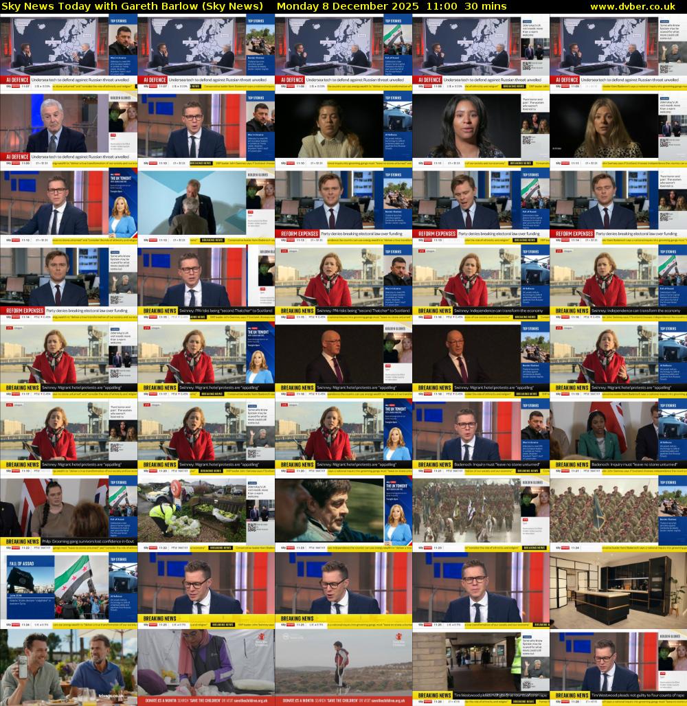 Sky News Today with Gareth Barlow (Sky News) Monday 8 December 2025 11:00 - 11:30