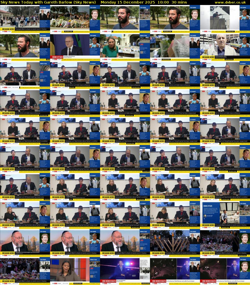 Sky News Today with Gareth Barlow (Sky News) Monday 15 December 2025 10:00 - 10:30