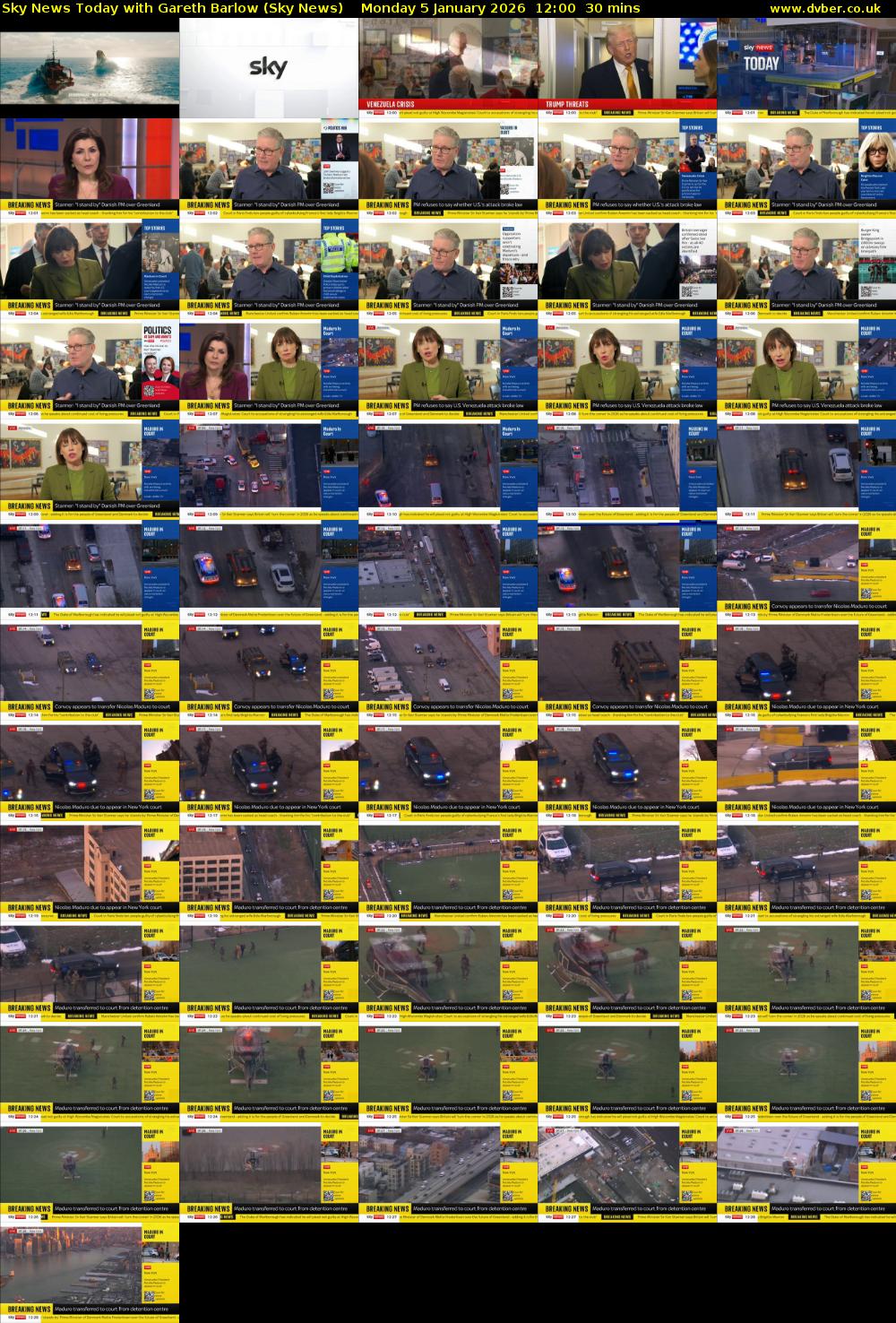 Sky News Today with Gareth Barlow (Sky News) Monday 5 January 2026 12:00 - 12:30