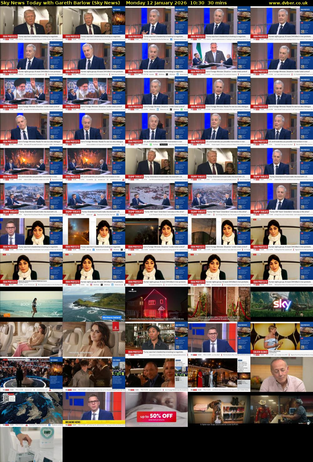 Sky News Today with Gareth Barlow (Sky News) Monday 12 January 2026 10:30 - 11:00
