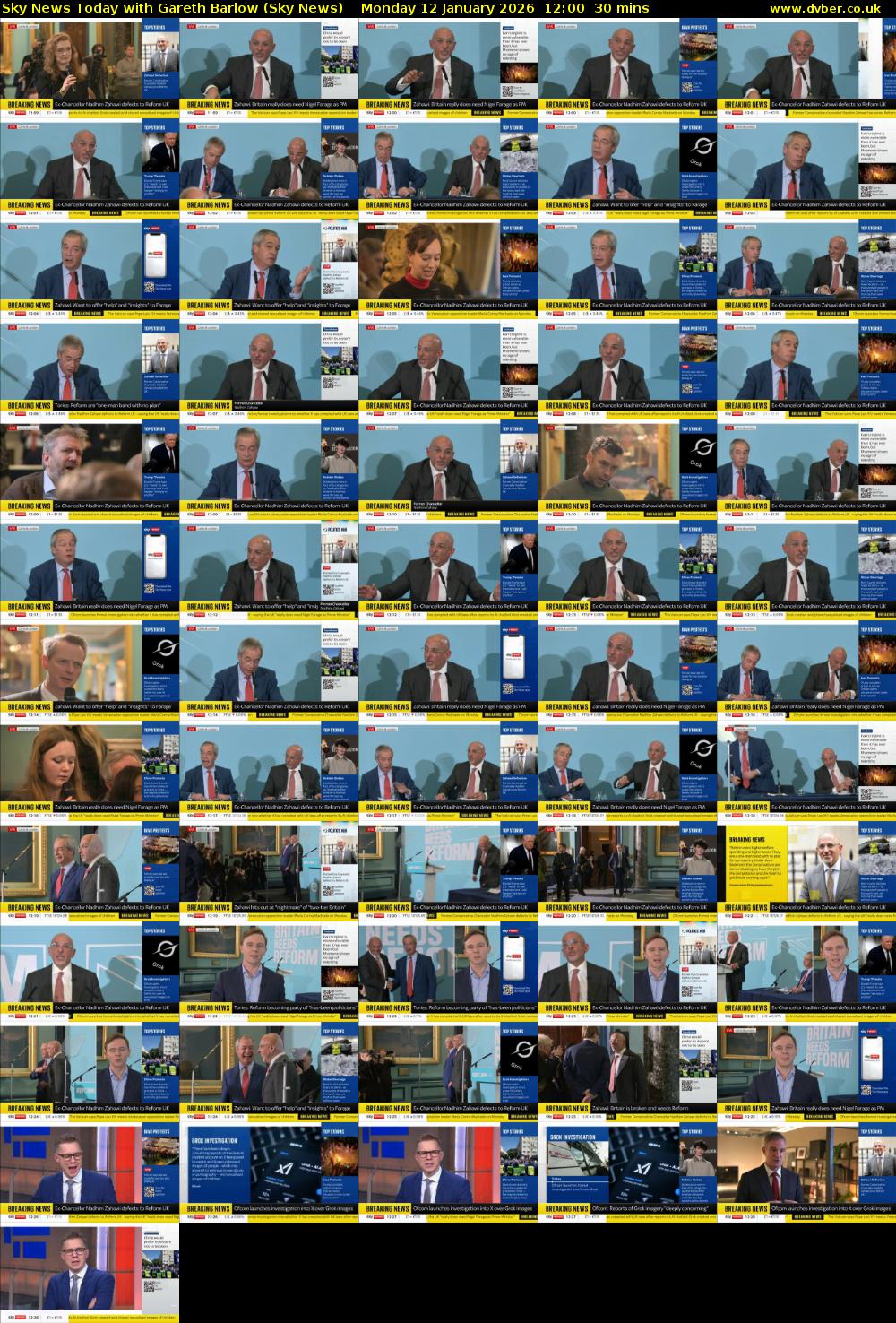 Sky News Today with Gareth Barlow (Sky News) Monday 12 January 2026 12:00 - 12:30