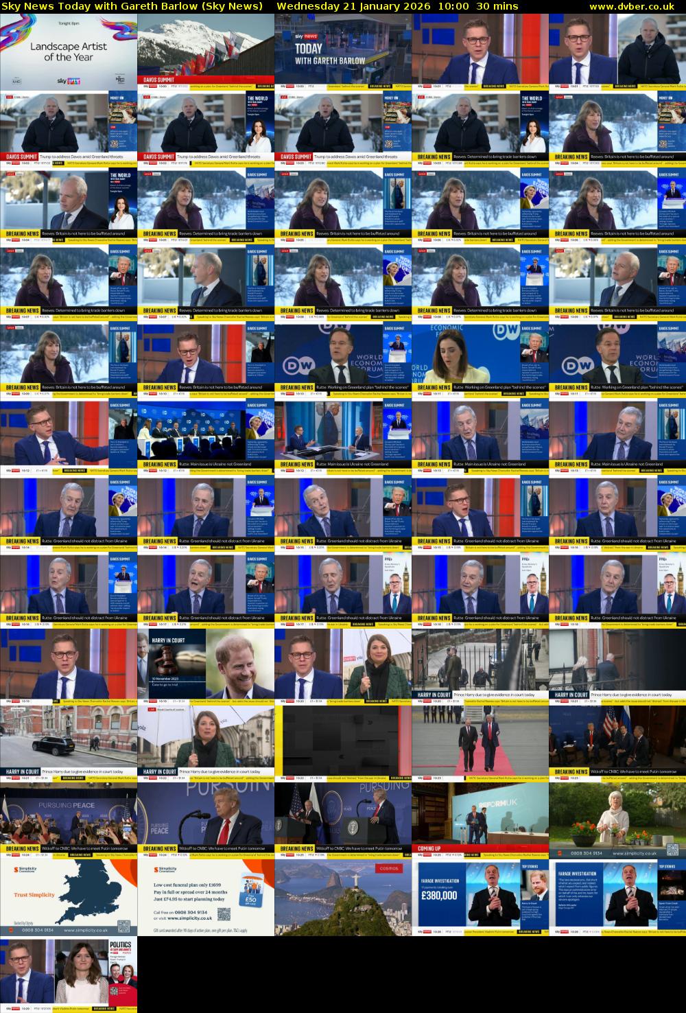 Sky News Today with Gareth Barlow (Sky News) Wednesday 21 January 2026 10:00 - 10:30