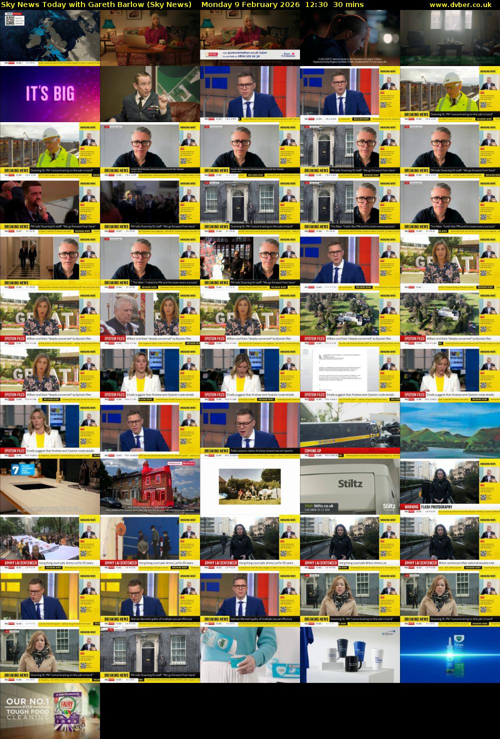 Sky News Today with Gareth Barlow (Sky News) Monday 9 February 2026 12:30 - 13:00