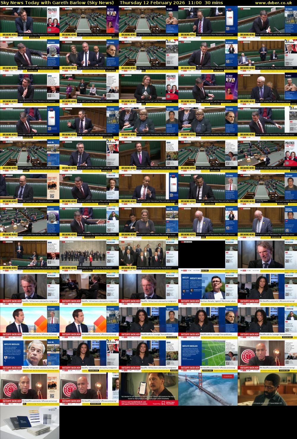 Sky News Today with Gareth Barlow (Sky News) Thursday 12 February 2026 11:00 - 11:30