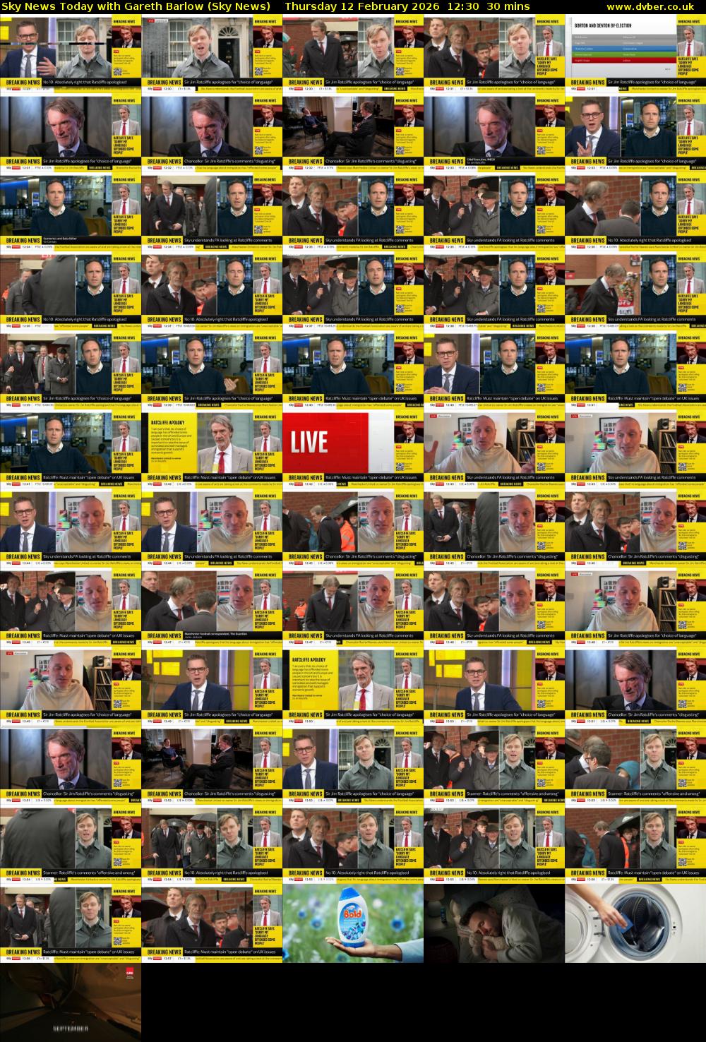 Sky News Today with Gareth Barlow (Sky News) Thursday 12 February 2026 12:30 - 13:00