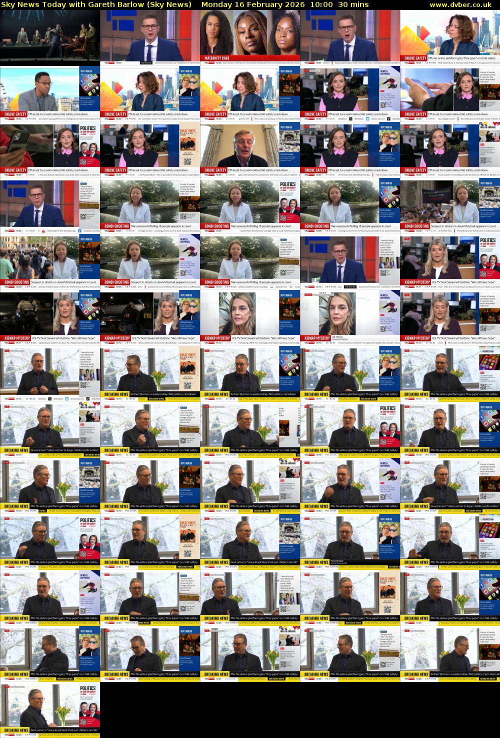 Sky News Today with Gareth Barlow (Sky News) Monday 16 February 2026 10:00 - 10:30