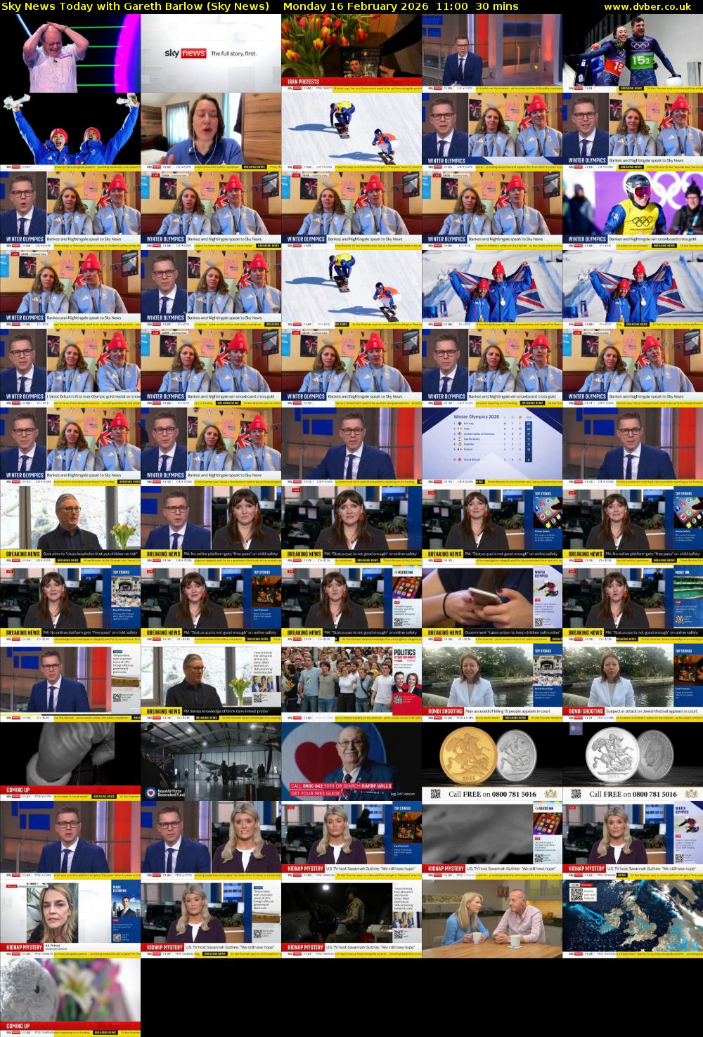 Sky News Today with Gareth Barlow (Sky News) Monday 16 February 2026 11:00 - 11:30