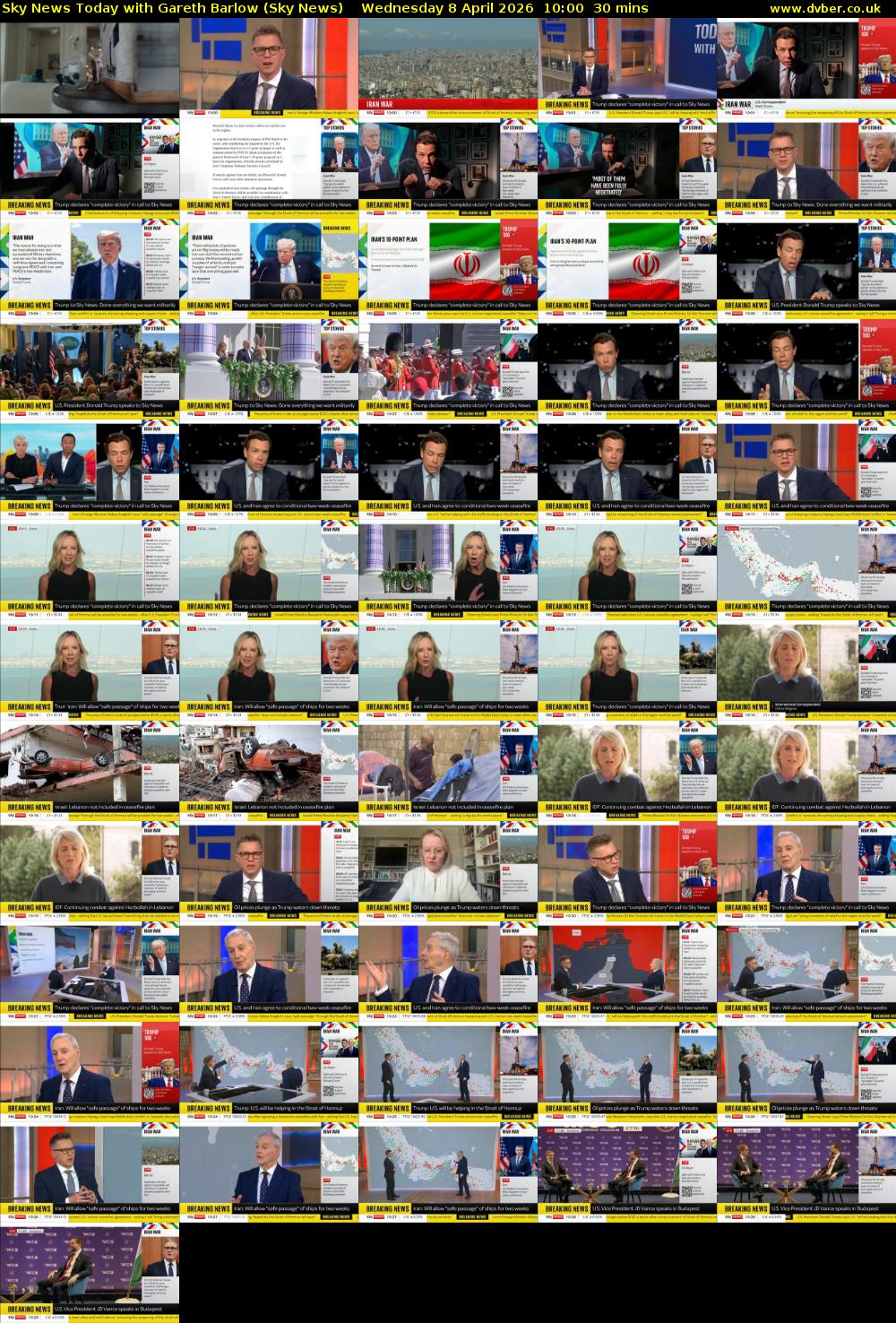 Sky News Today with Gareth Barlow (Sky News) Wednesday 8 April 2026 10:00 - 10:30