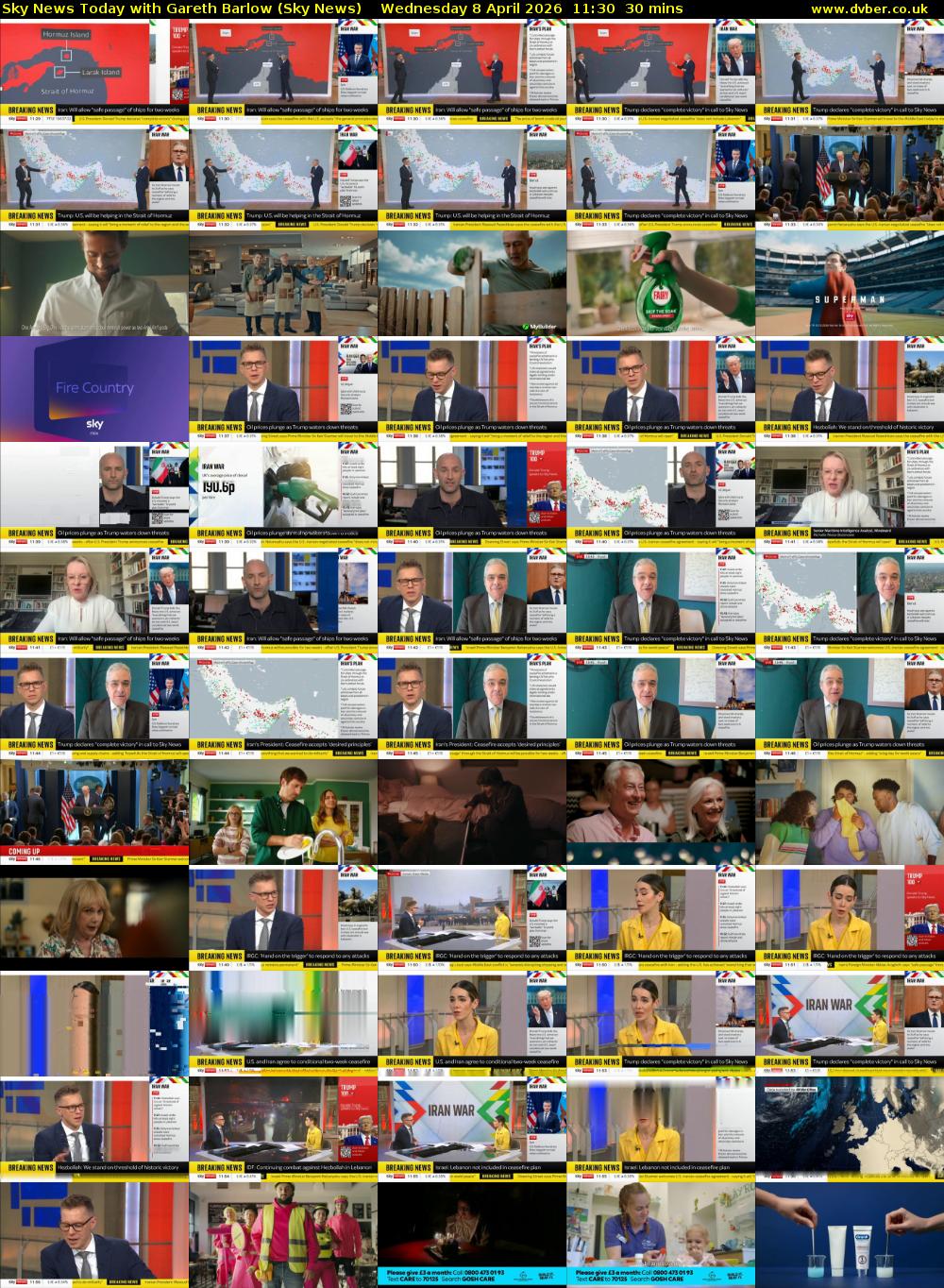 Sky News Today with Gareth Barlow (Sky News) Wednesday 8 April 2026 11:30 - 12:00