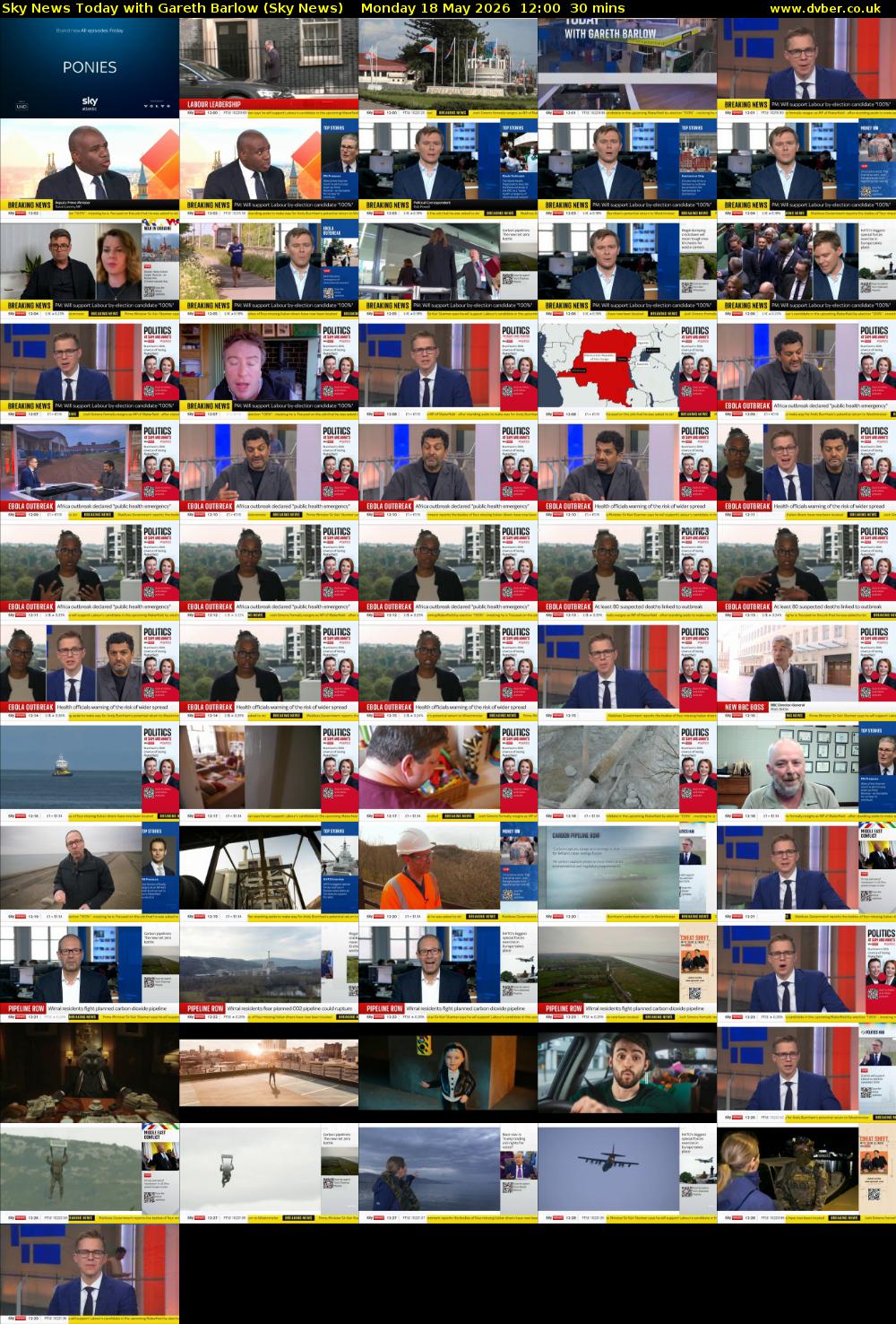 Sky News Today with Gareth Barlow (Sky News) Monday 18 May 2026 12:00 - 12:30