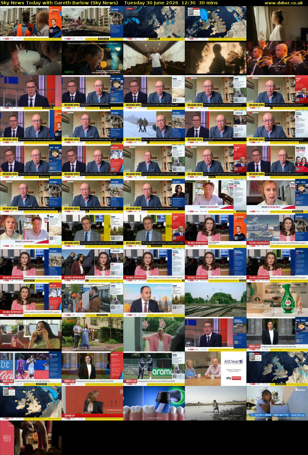 Sky News Today with Gareth Barlow (Sky News) Tuesday 30 June 2026 12:30 - 13:00