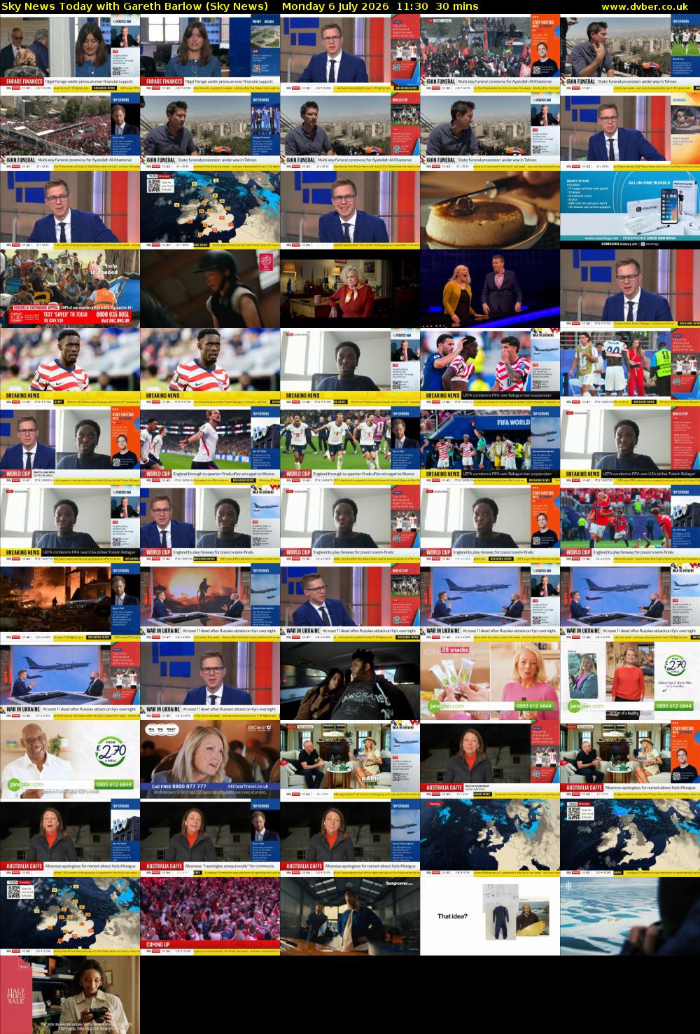 Sky News Today with Gareth Barlow (Sky News) Monday 6 July 2026 11:30 - 12:00