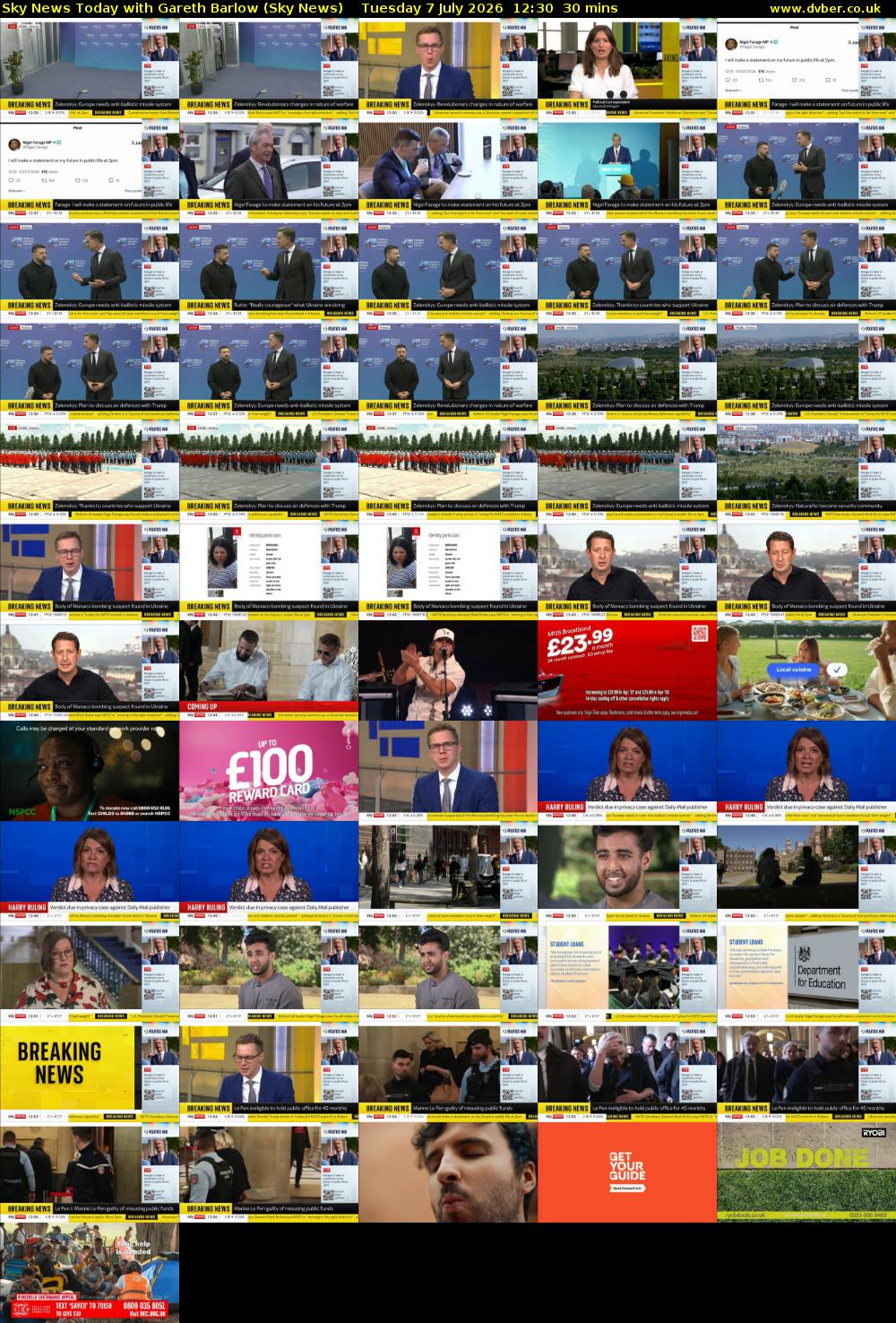 Sky News Today with Gareth Barlow (Sky News) Tuesday 7 July 2026 12:30 - 13:00