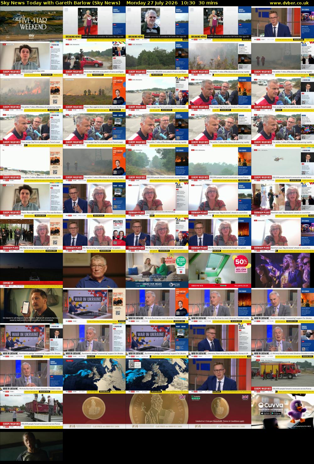 Sky News Today with Gareth Barlow (Sky News) Monday 27 July 2026 10:30 - 11:00