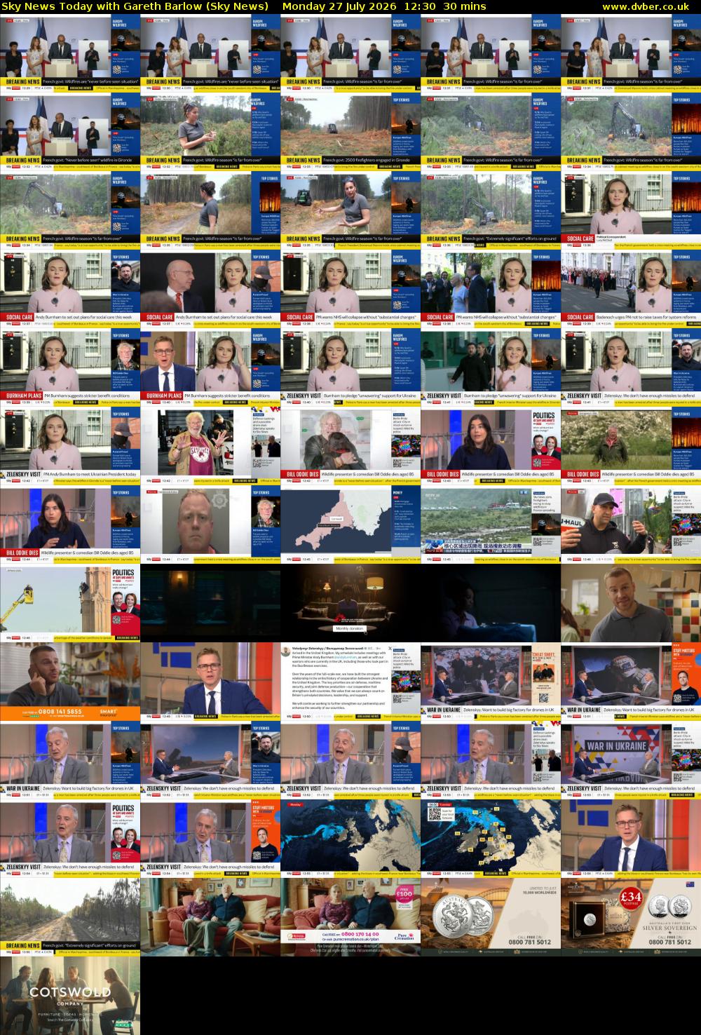 Sky News Today with Gareth Barlow (Sky News) Monday 27 July 2026 12:30 - 13:00