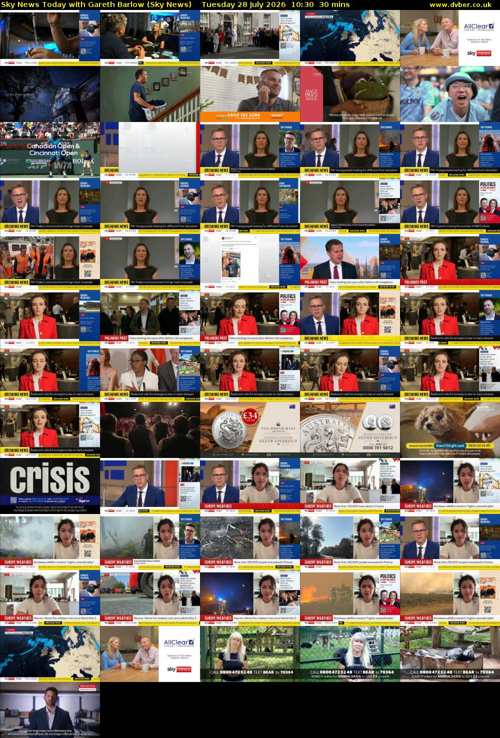 Sky News Today with Gareth Barlow (Sky News) Tuesday 28 July 2026 10:30 - 11:00