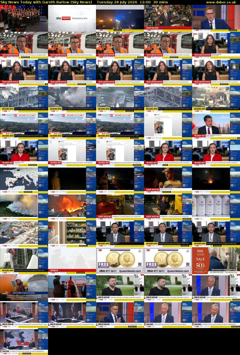 Sky News Today with Gareth Barlow (Sky News) Tuesday 28 July 2026 12:00 - 12:30