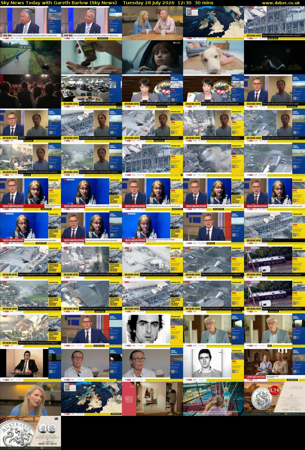 Sky News Today with Gareth Barlow (Sky News) Tuesday 28 July 2026 12:30 - 13:00