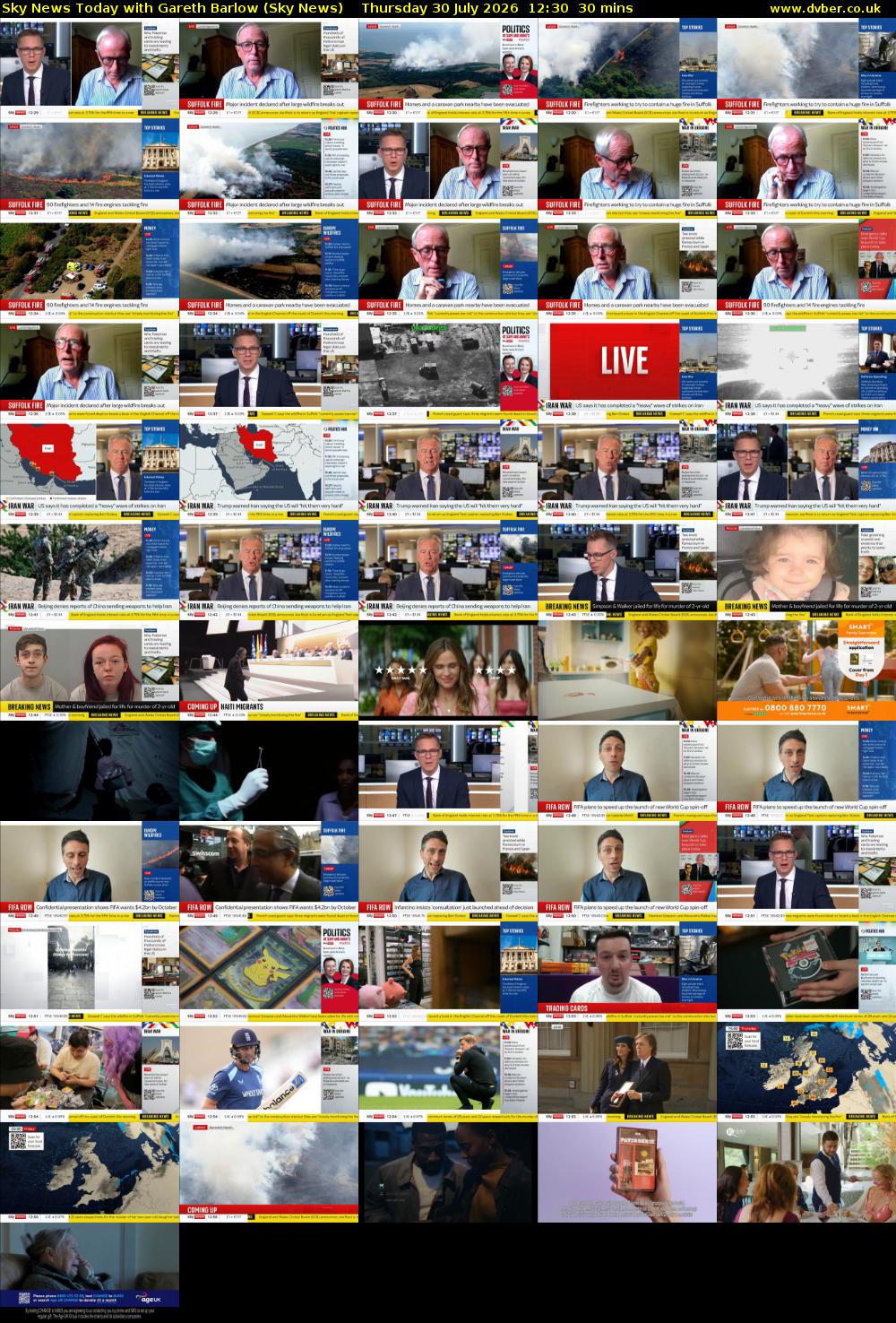 Sky News Today with Gareth Barlow (Sky News) Thursday 30 July 2026 12:30 - 13:00