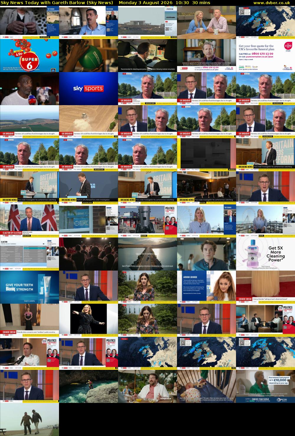Sky News Today with Gareth Barlow (Sky News) Monday 3 August 2026 10:30 - 11:00