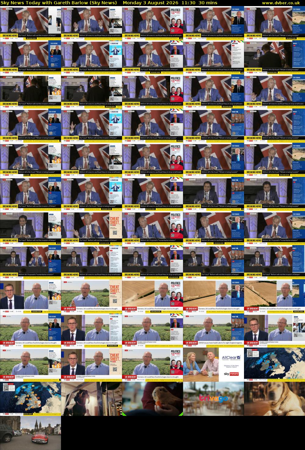 Sky News Today with Gareth Barlow (Sky News) Monday 3 August 2026 11:30 - 12:00
