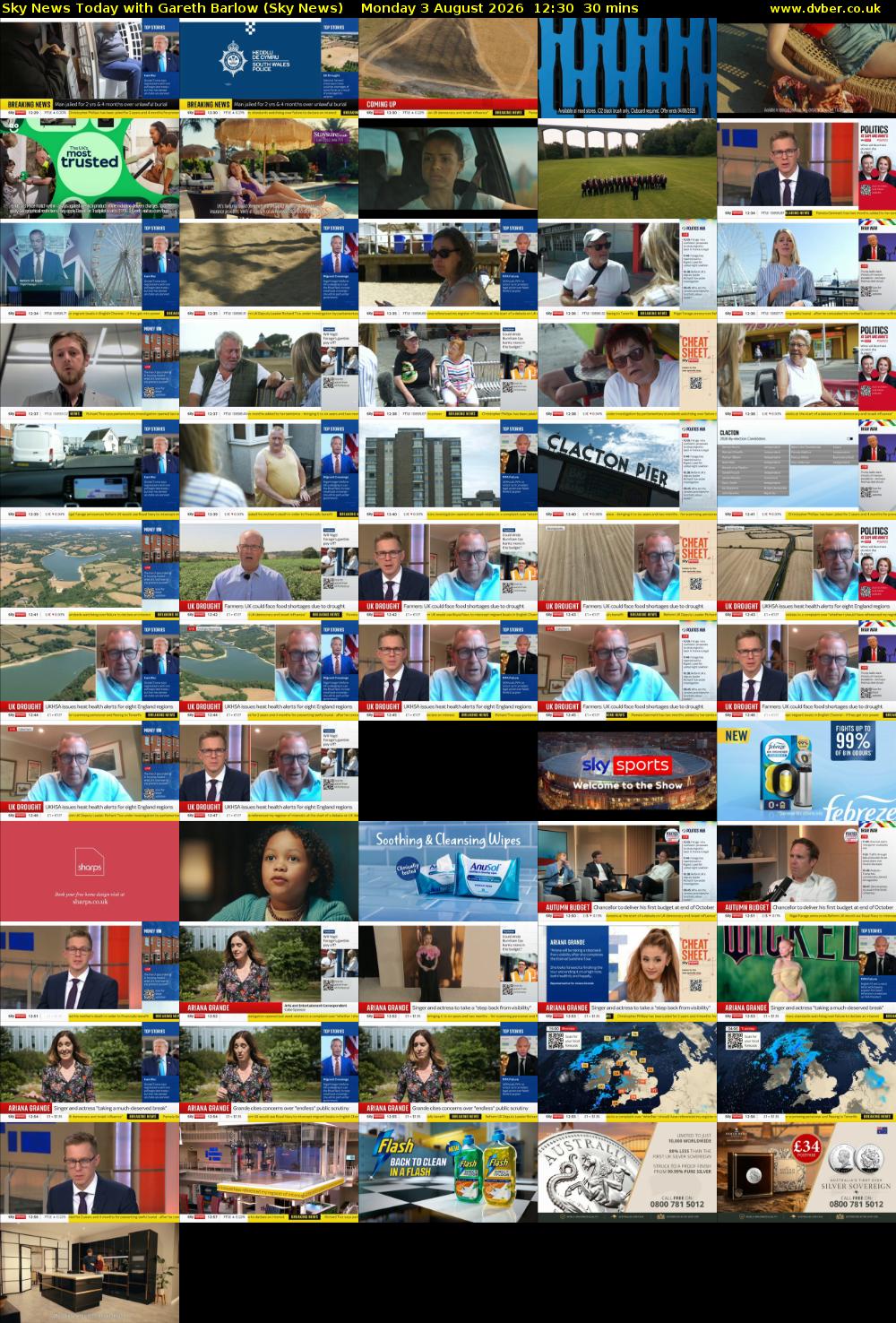 Sky News Today with Gareth Barlow (Sky News) Monday 3 August 2026 12:30 - 13:00