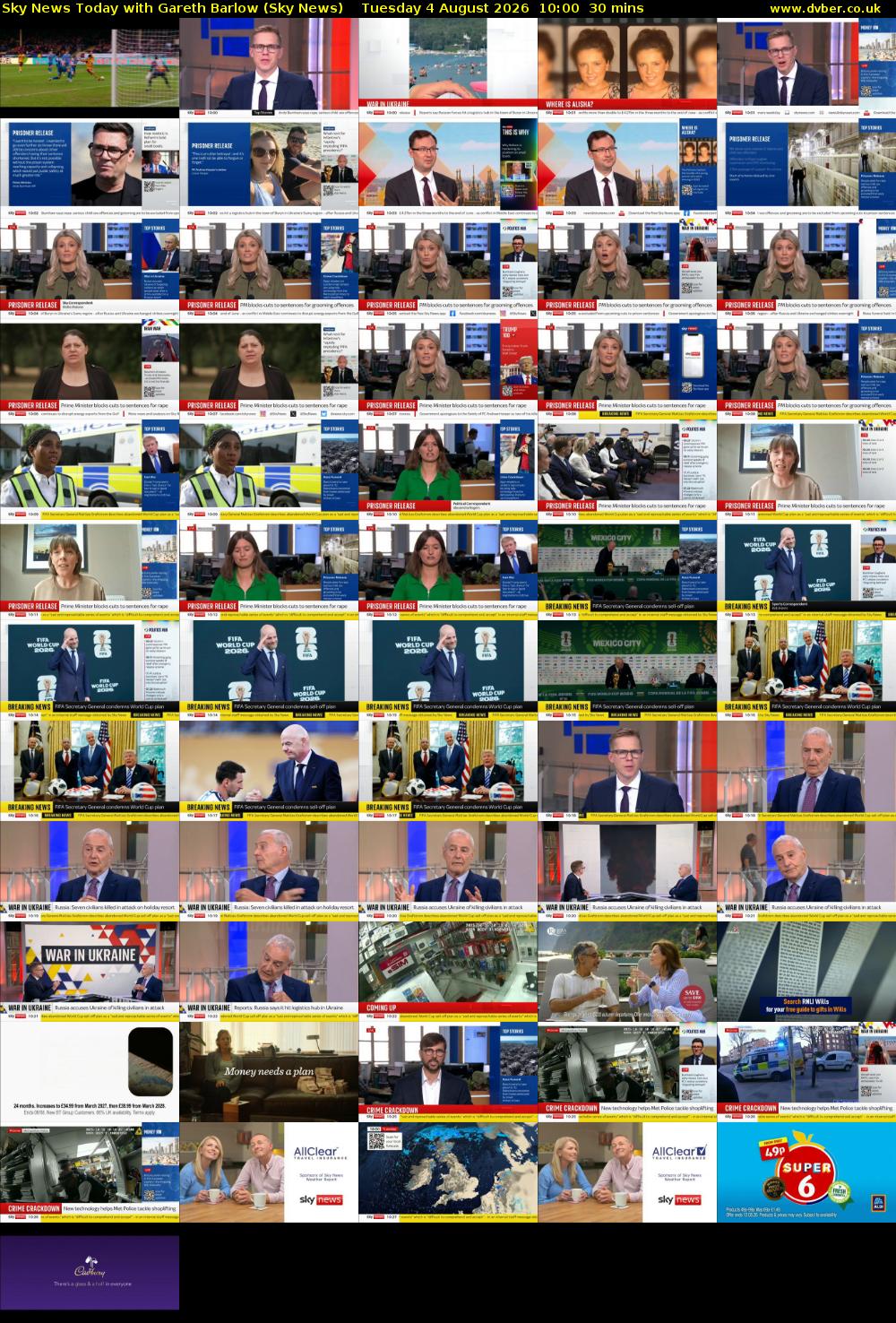 Sky News Today with Gareth Barlow (Sky News) Tuesday 4 August 2026 10:00 - 10:30