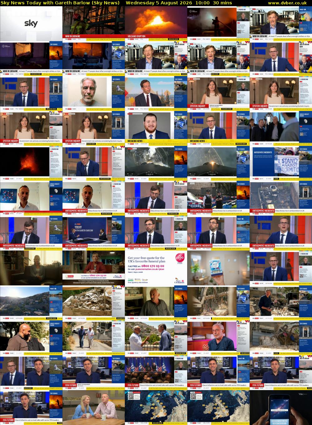 Sky News Today with Gareth Barlow (Sky News) Wednesday 5 August 2026 10:00 - 10:30