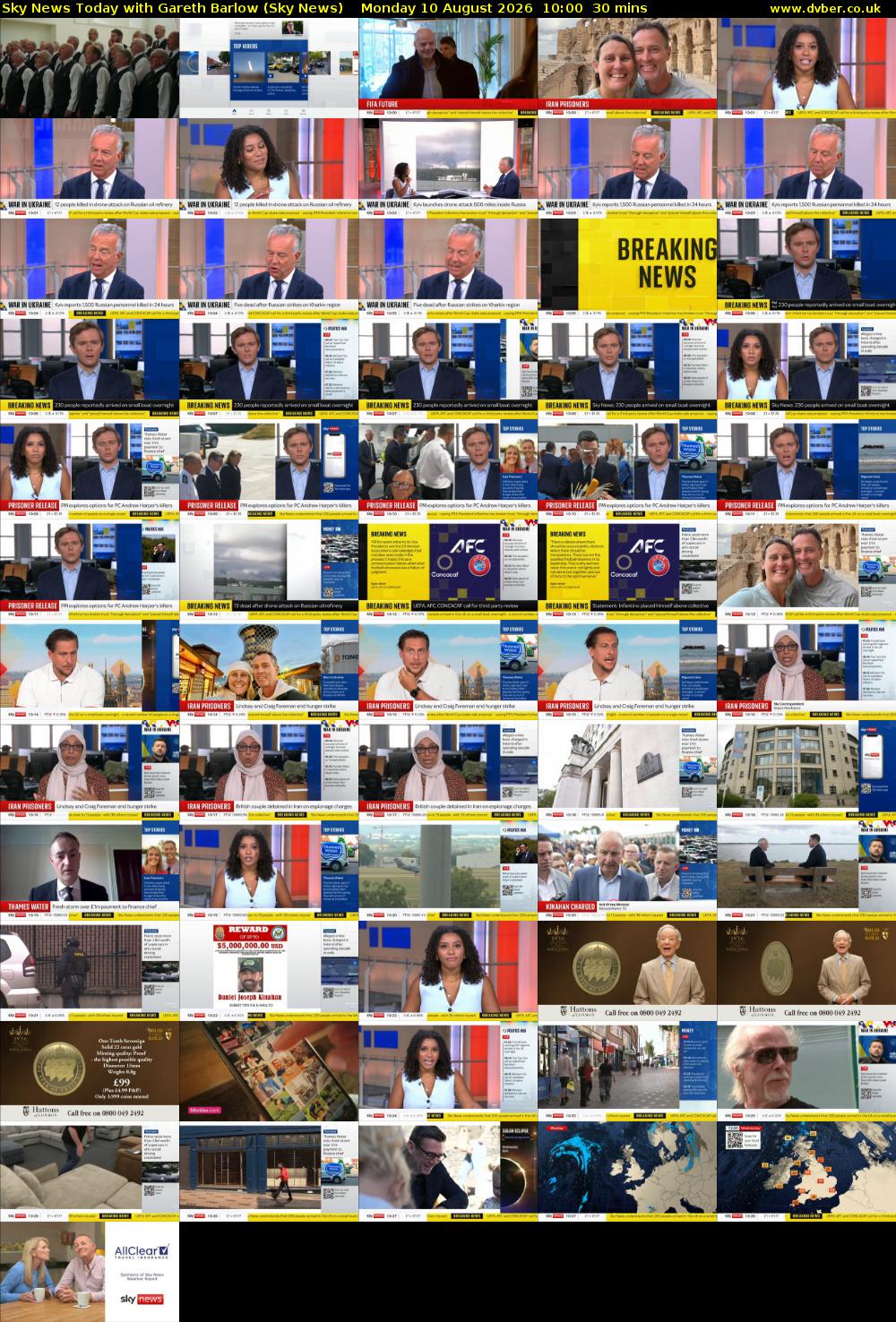 Sky News Today with Gareth Barlow (Sky News) Monday 10 August 2026 10:00 - 10:30