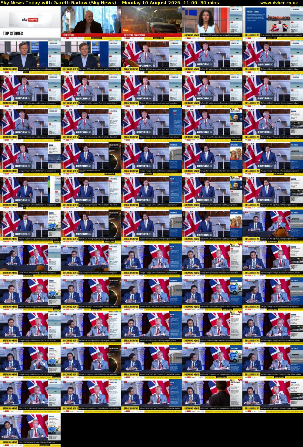 Sky News Today with Gareth Barlow (Sky News) Monday 10 August 2026 11:00 - 11:30