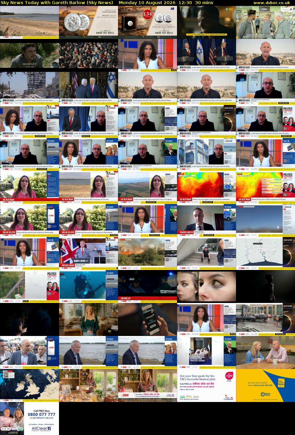 Sky News Today with Gareth Barlow (Sky News) Monday 10 August 2026 12:30 - 13:00