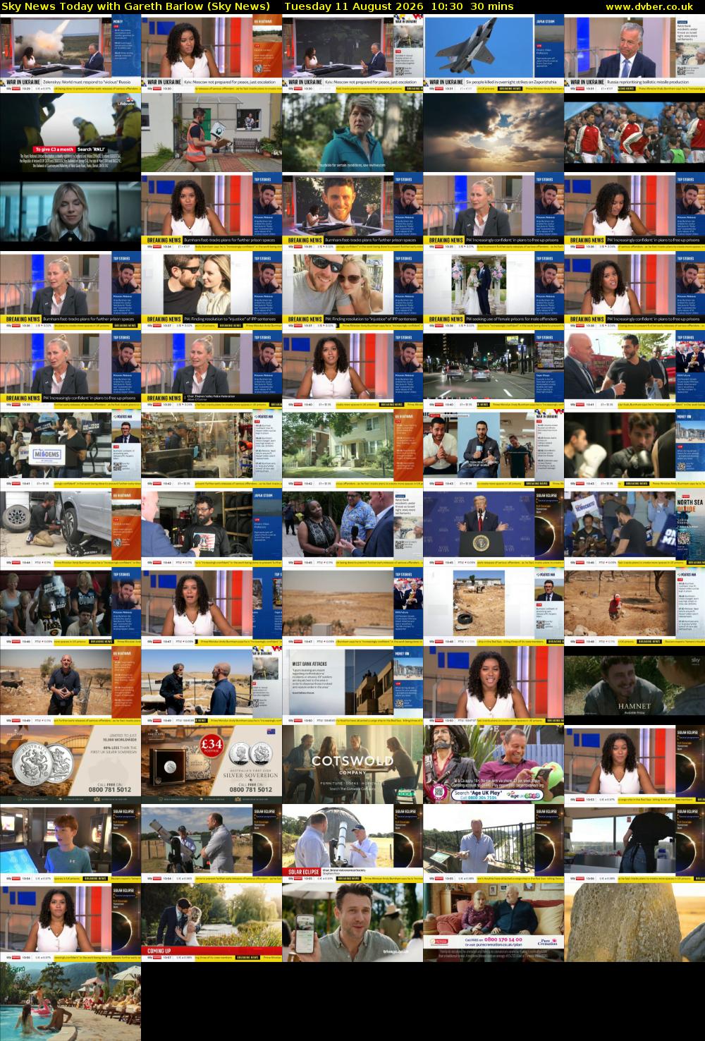 Sky News Today with Gareth Barlow (Sky News) Tuesday 11 August 2026 10:30 - 11:00