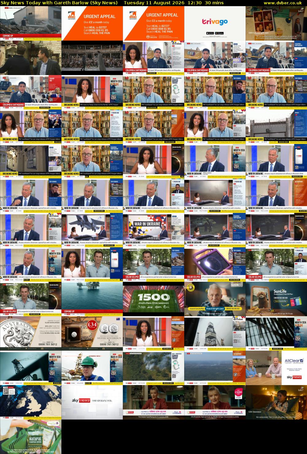 Sky News Today with Gareth Barlow (Sky News) Tuesday 11 August 2026 12:30 - 13:00