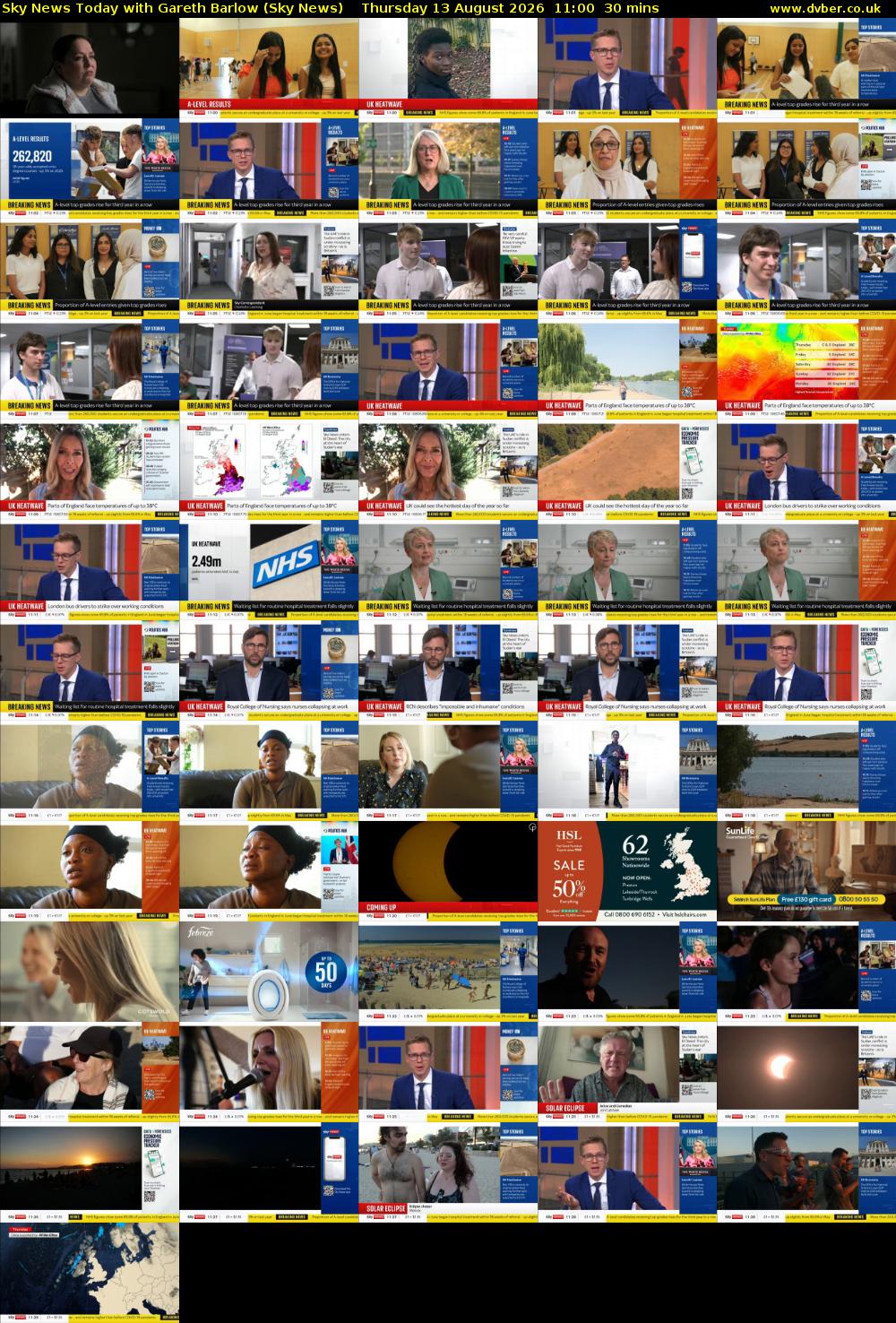 Sky News Today with Gareth Barlow (Sky News) Thursday 13 August 2026 11:00 - 11:30