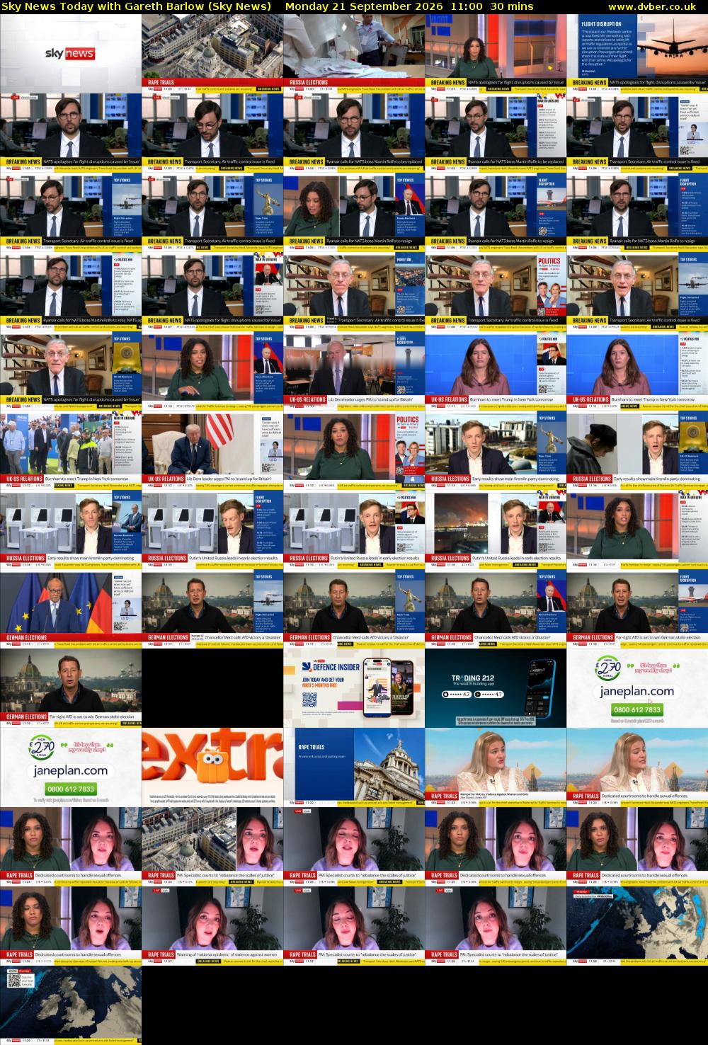 Sky News Today with Gareth Barlow (Sky News) Monday 21 September 2026 11:00 - 11:30