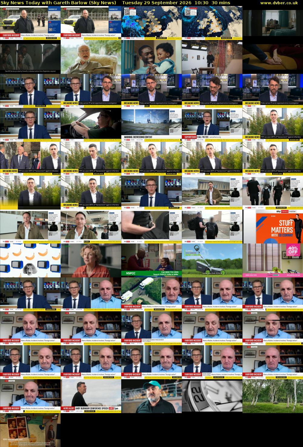 Sky News Today with Gareth Barlow (Sky News) Tuesday 29 September 2026 10:30 - 11:00