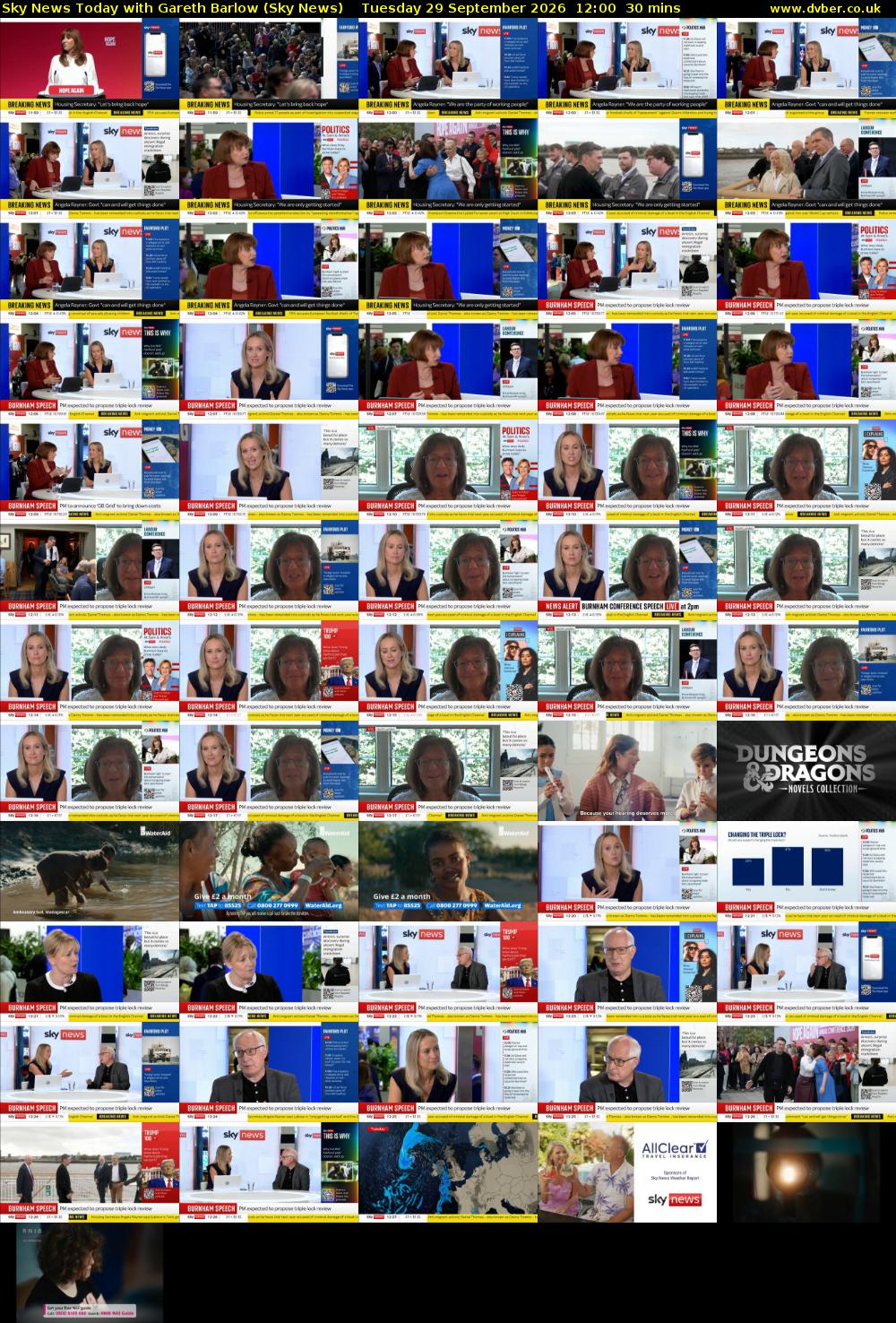 Sky News Today with Gareth Barlow (Sky News) Tuesday 29 September 2026 12:00 - 12:30