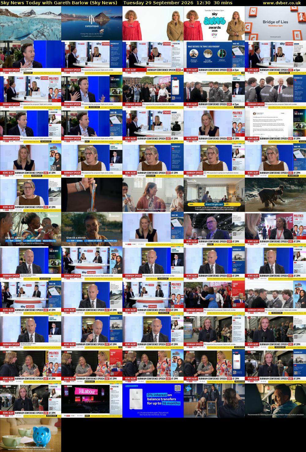 Sky News Today with Gareth Barlow (Sky News) Tuesday 29 September 2026 12:30 - 13:00
