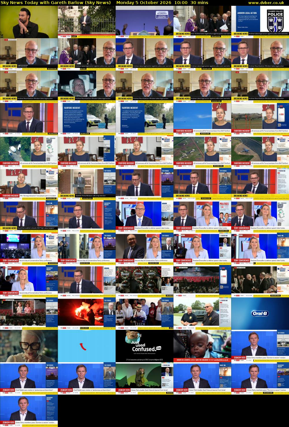 Sky News Today with Gareth Barlow (Sky News) Monday 5 October 2026 10:00 - 10:30