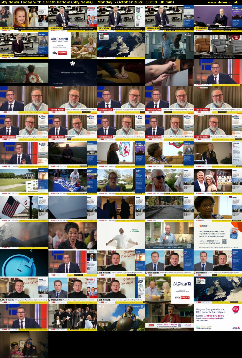 Sky News Today with Gareth Barlow (Sky News) Monday 5 October 2026 10:30 - 11:00