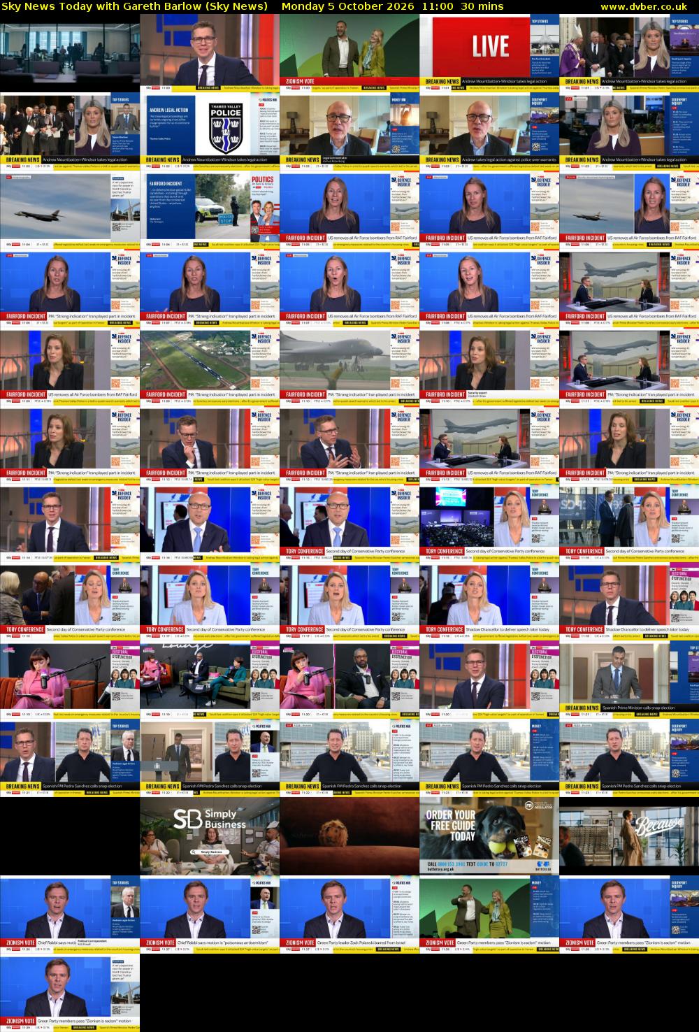 Sky News Today with Gareth Barlow (Sky News) Monday 5 October 2026 11:00 - 11:30