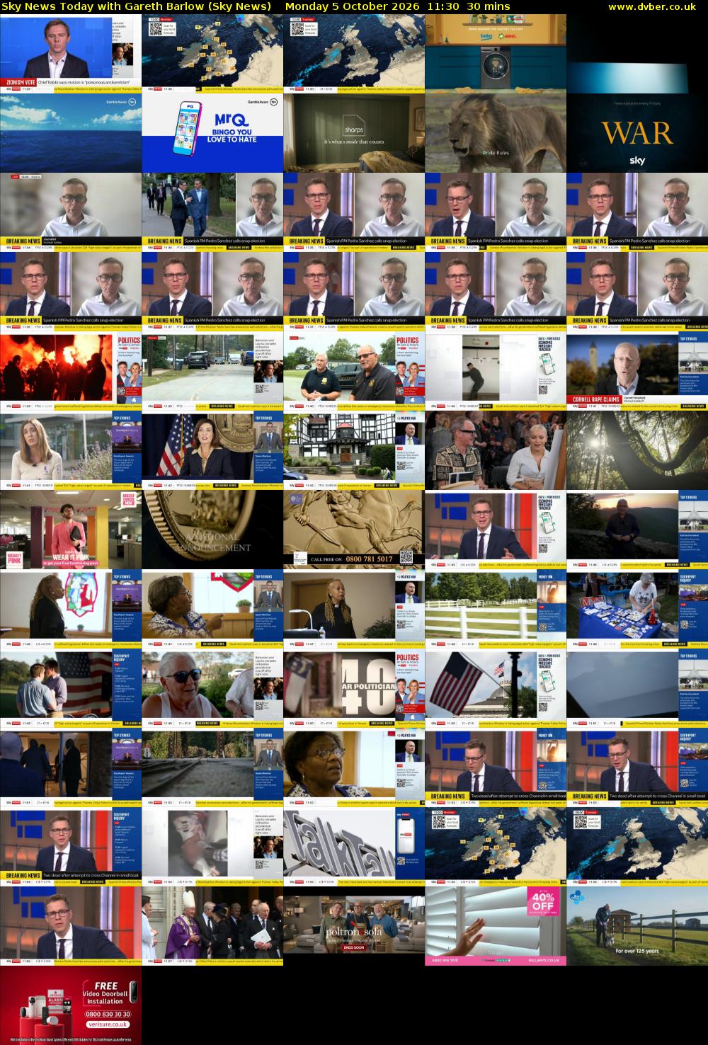 Sky News Today with Gareth Barlow (Sky News) Monday 5 October 2026 11:30 - 12:00