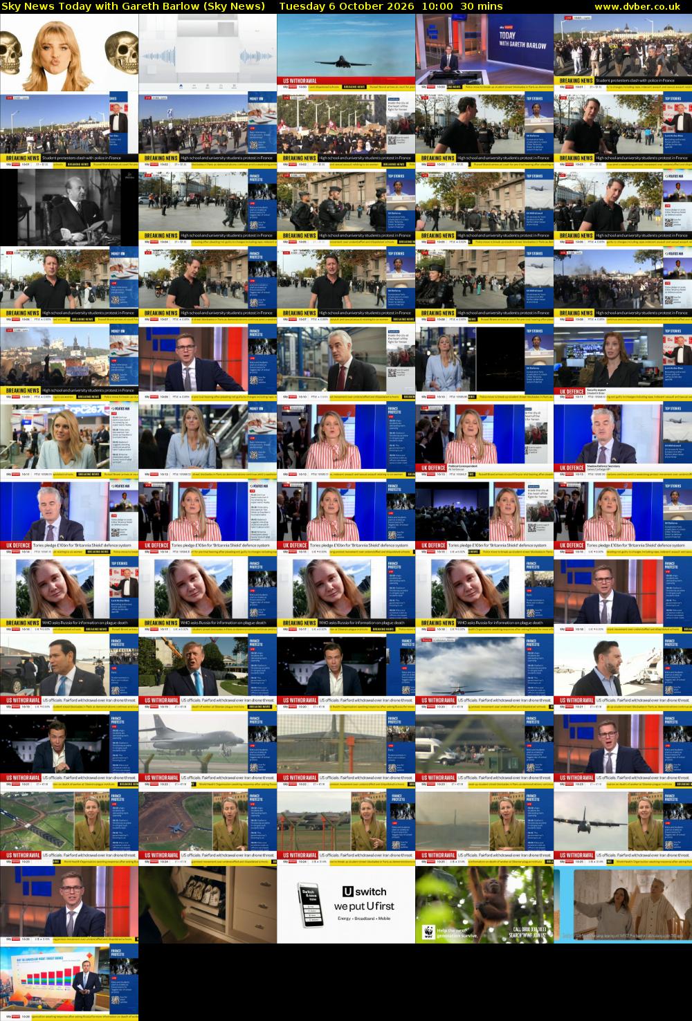 Sky News Today with Gareth Barlow (Sky News) Tuesday 6 October 2026 10:00 - 10:30