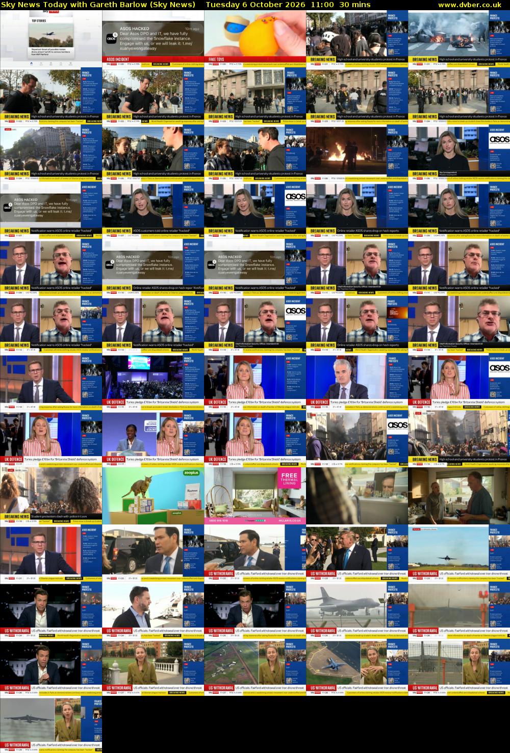 Sky News Today with Gareth Barlow (Sky News) Tuesday 6 October 2026 11:00 - 11:30
