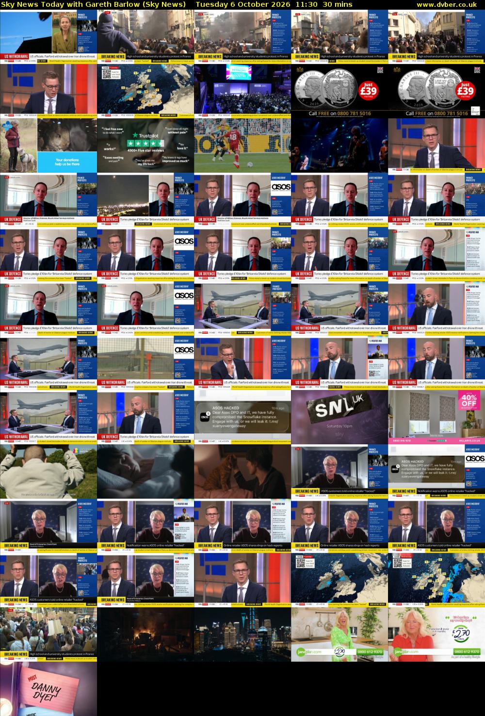 Sky News Today with Gareth Barlow (Sky News) Tuesday 6 October 2026 11:30 - 12:00