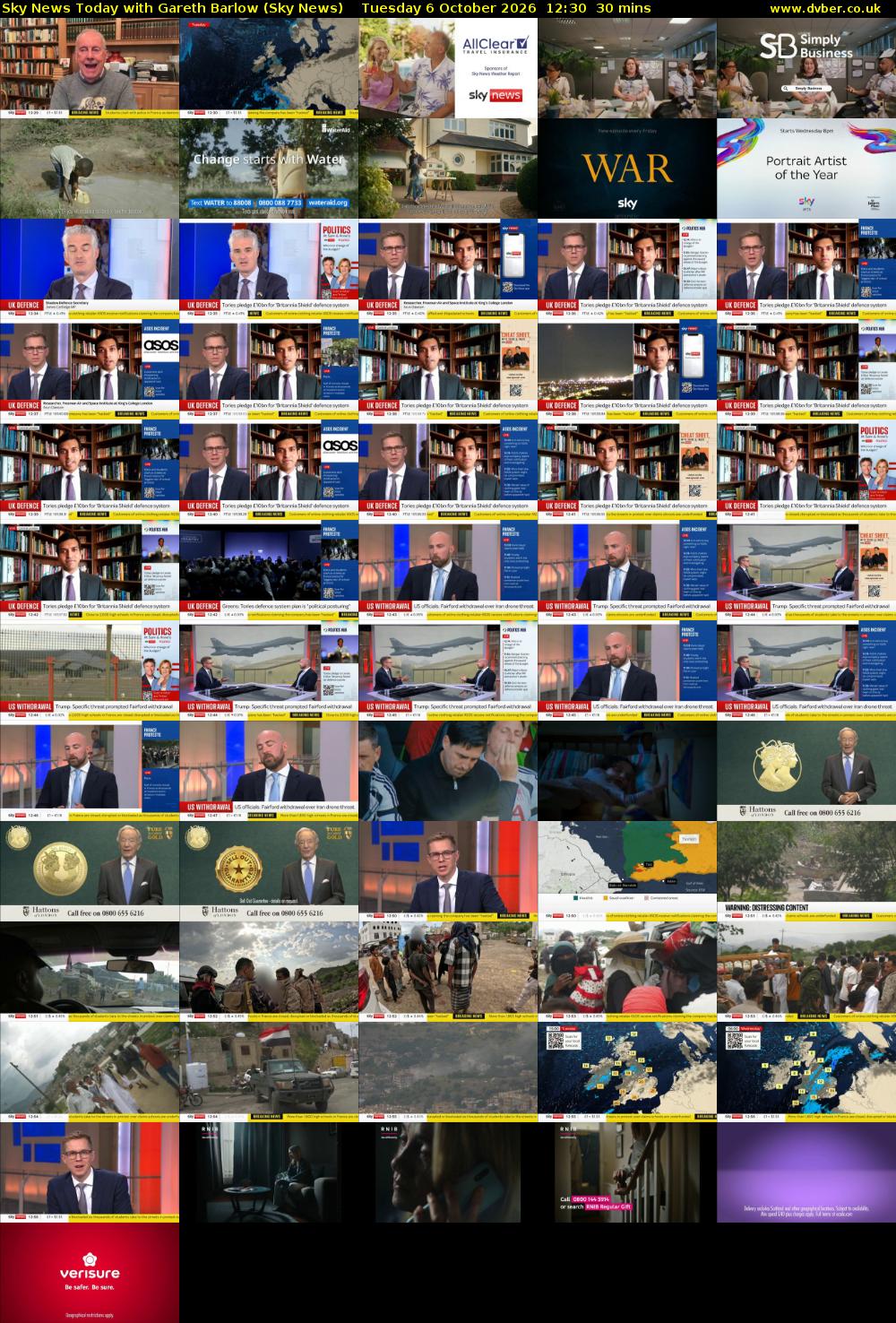 Sky News Today with Gareth Barlow (Sky News) Tuesday 6 October 2026 12:30 - 13:00