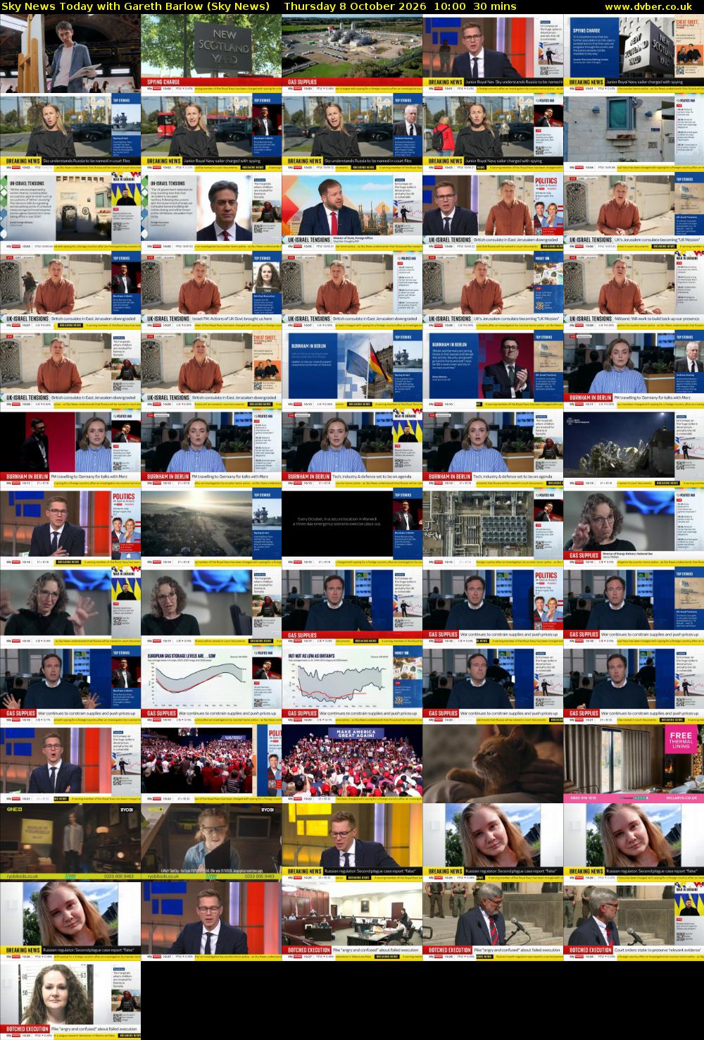 Sky News Today with Gareth Barlow (Sky News) Thursday 8 October 2026 10:00 - 10:30