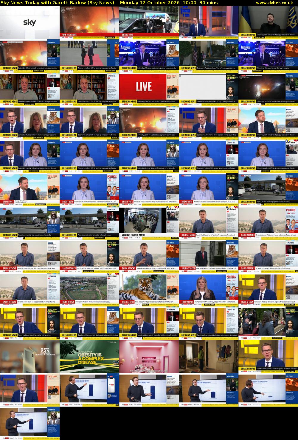 Sky News Today with Gareth Barlow (Sky News) Monday 12 October 2026 10:00 - 10:30