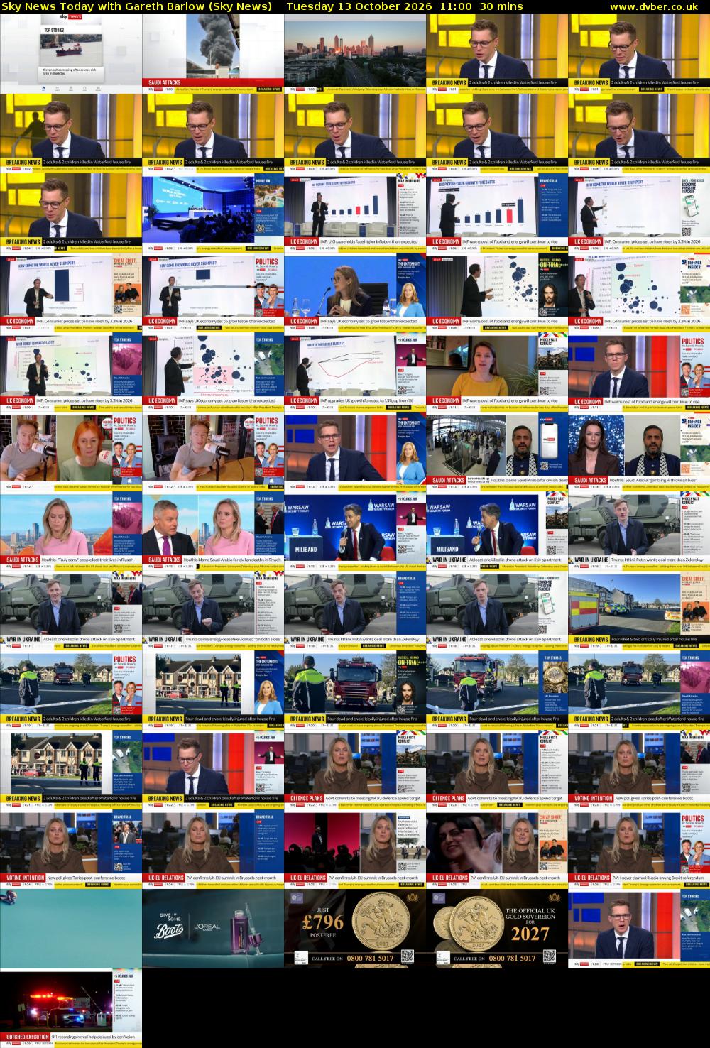 Sky News Today with Gareth Barlow (Sky News) Tuesday 13 October 2026 11:00 - 11:30